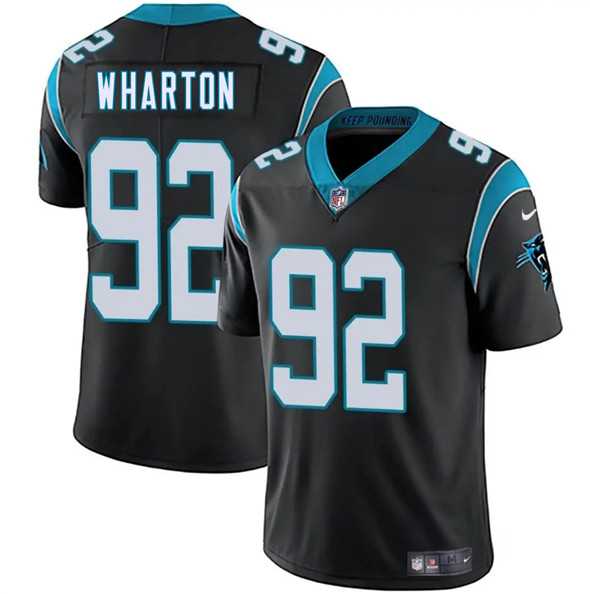 Men & Women & Youth Carolina Panthers #92 Tershawn Wharton Black 2025 Vapor Limited Stitched Jersey->carolina panthers->NFL Jersey